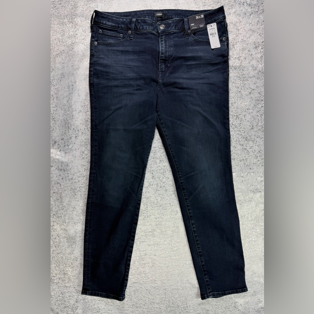 EXPRESS Men’s Skinny Hyper Stretch Jeans 34x30 Dark Wash - Picture 5 of 15